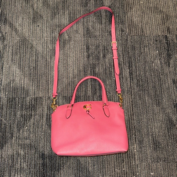 Coach Pink Leather Crossbody Handbag - Picture 1 of 8